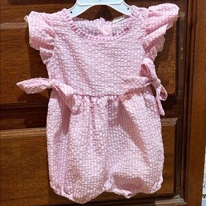 Pink Textured Baby Romper